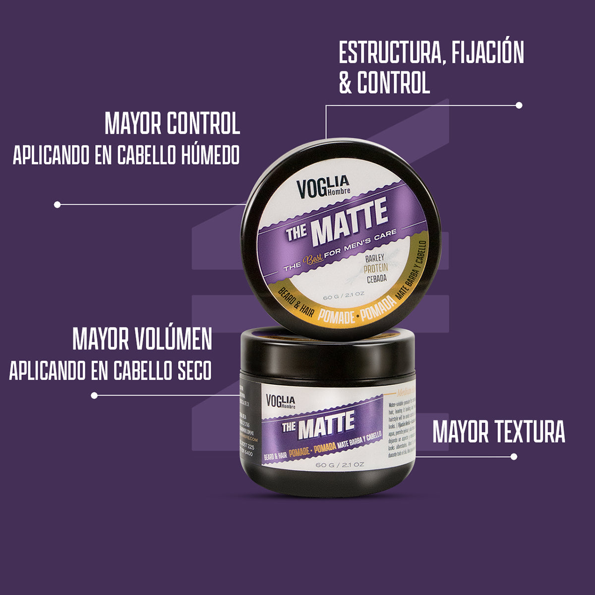 The Matte 100g | Pomada Mate Barba Y Cabello